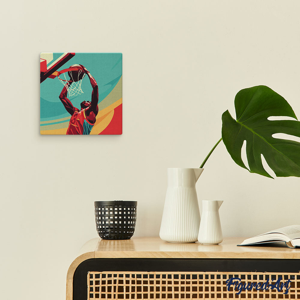 Mini Peinture Par Numéros 20X20Cm Avec Cadre Affiche Sportive Basket