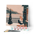 Mini Paint by Numbers 20X20Cm with Frame Woman and Lake in Winter