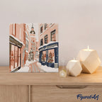 Mini Peinture Par Numéros 20X20Cm Avec Cadre Allée De Noël Enneigée