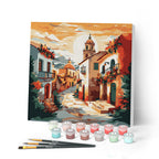 Mini Paint By Numbers 20X20Cm With Frame Sunny Village Church