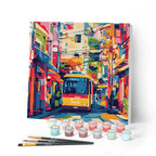 Mini Paint By Numbers 20X20Cm With Frame Tokyo City Bus