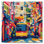 Mini Paint By Numbers 20X20Cm With Frame Tokyo City Bus