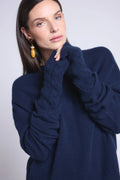Sfez Unisex Fingerless Gloves - Navy Blue - Unisex