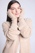 Sfez Unisex Fingerless Gloves - Creamy Beige - Unisex