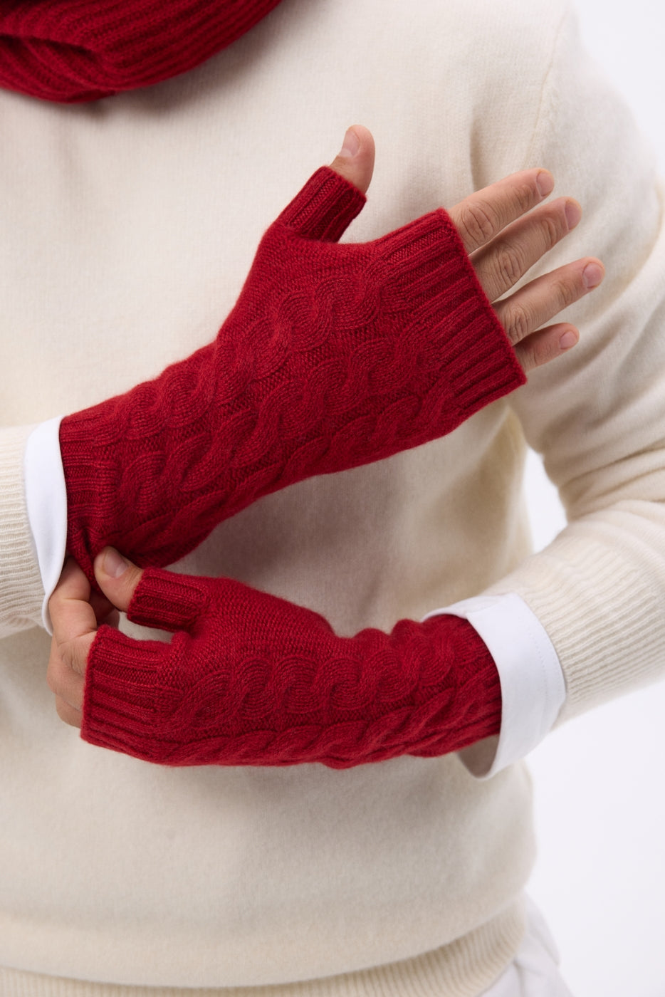 Mitaines Sfez - Rouge - Mixte - 100% Cachemire