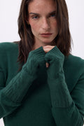 Sfez Fingerless Gloves - Bottle Green - Unisex