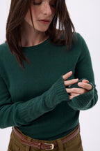 Sfez Fingerless Gloves - Bottle Green - Unisex