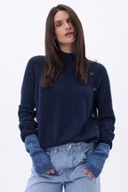 Sfez Fingerless Gloves - Denim Blue - Unisex