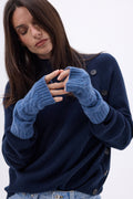 Sfez Fingerless Gloves - Denim Blue - Unisex