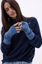 Sfez Fingerless Gloves - Denim Blue - Unisex
