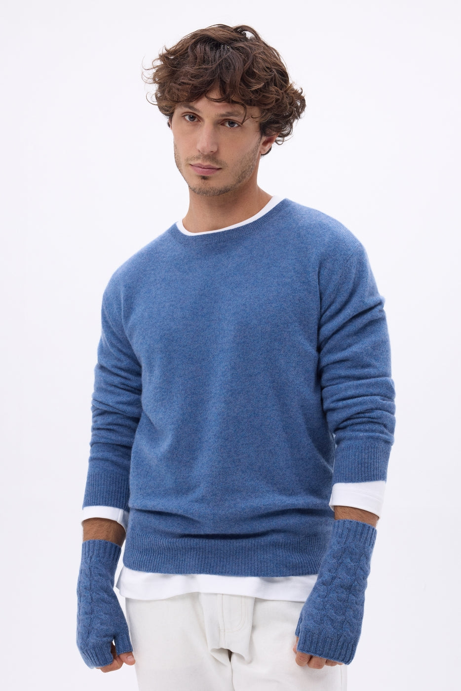 Mitaines Sfez - Bleu Jean - Mixte - 100% Cachemire