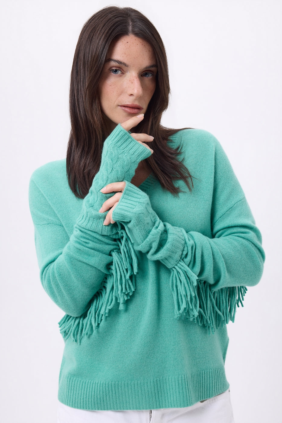 Sfez Fingerless Gloves - Pastel Green - Unisex