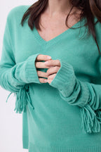 Sfez Fingerless Gloves - Pastel Green - Unisex