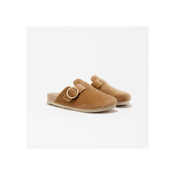 Tan-Fur Flair Mules