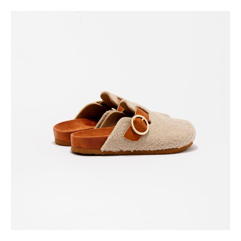 Mules Flair Tan-Sherpa