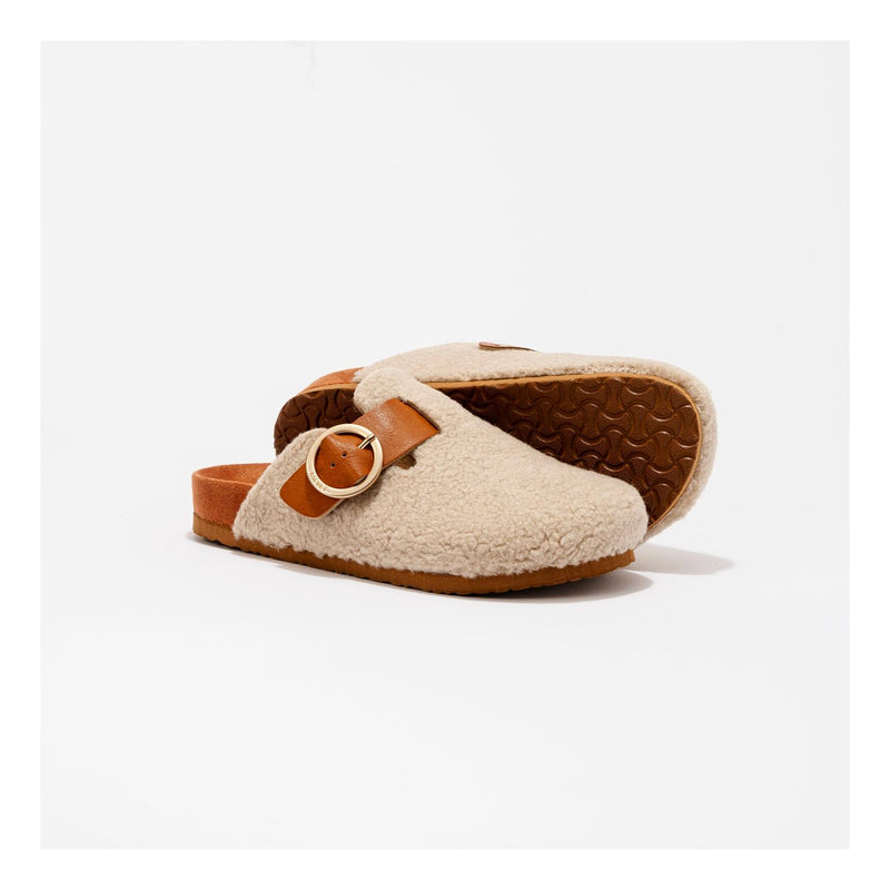 Mules Flair Tan-Sherpa