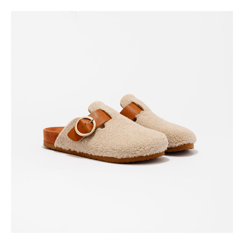 Mules Flair Tan-Sherpa