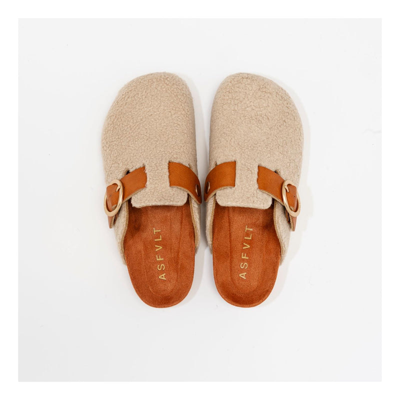 Mules Flair Tan-Sherpa