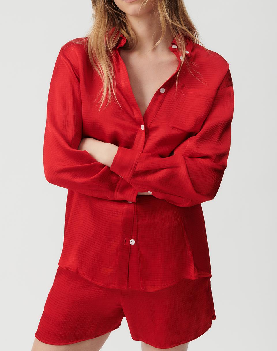 American Vintage - Relaxed Fit Long Sleeve Buttoned Collar Shirt - Coccinelle - Women