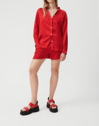 American Vintage - Relaxed Fit Long Sleeve Buttoned Collar Shirt - Coccinelle - Women