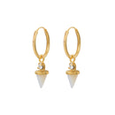 Mini Creoles Sharp Nacre Blanche/Crystal