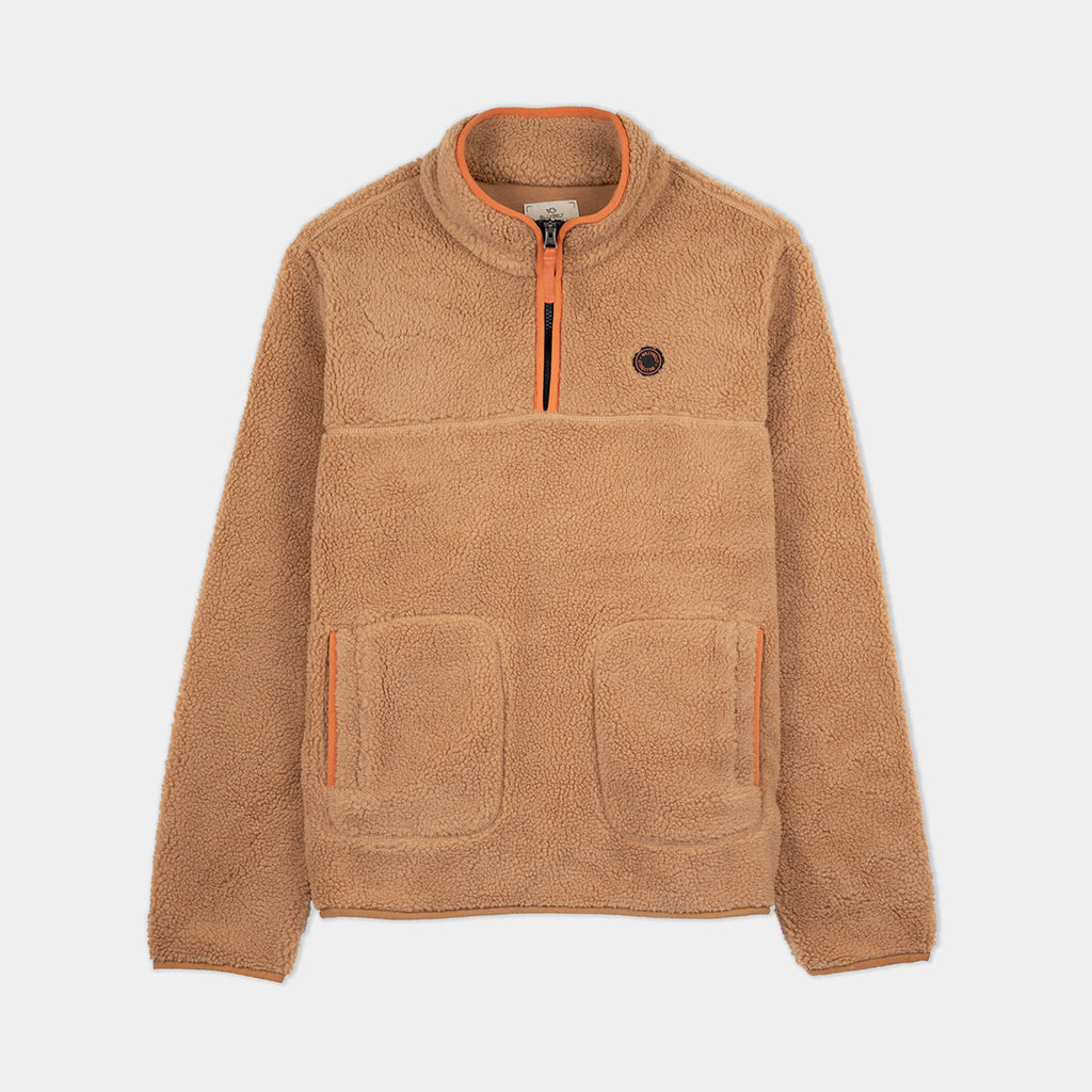 Pull En Sherpa Col Zippé - Dune