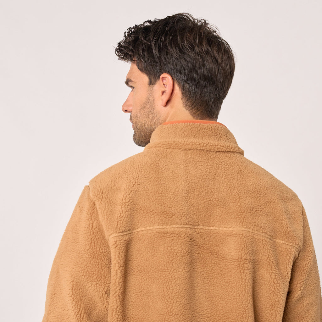 Pull En Sherpa Col Zippé - Dune