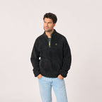 Pull En Sherpa Col Zippé - Ebène