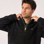 Pull En Sherpa Col Zippé - Ebène