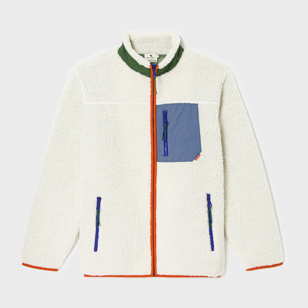 Veste En Sherpa Mixte Zippée - Ivoire