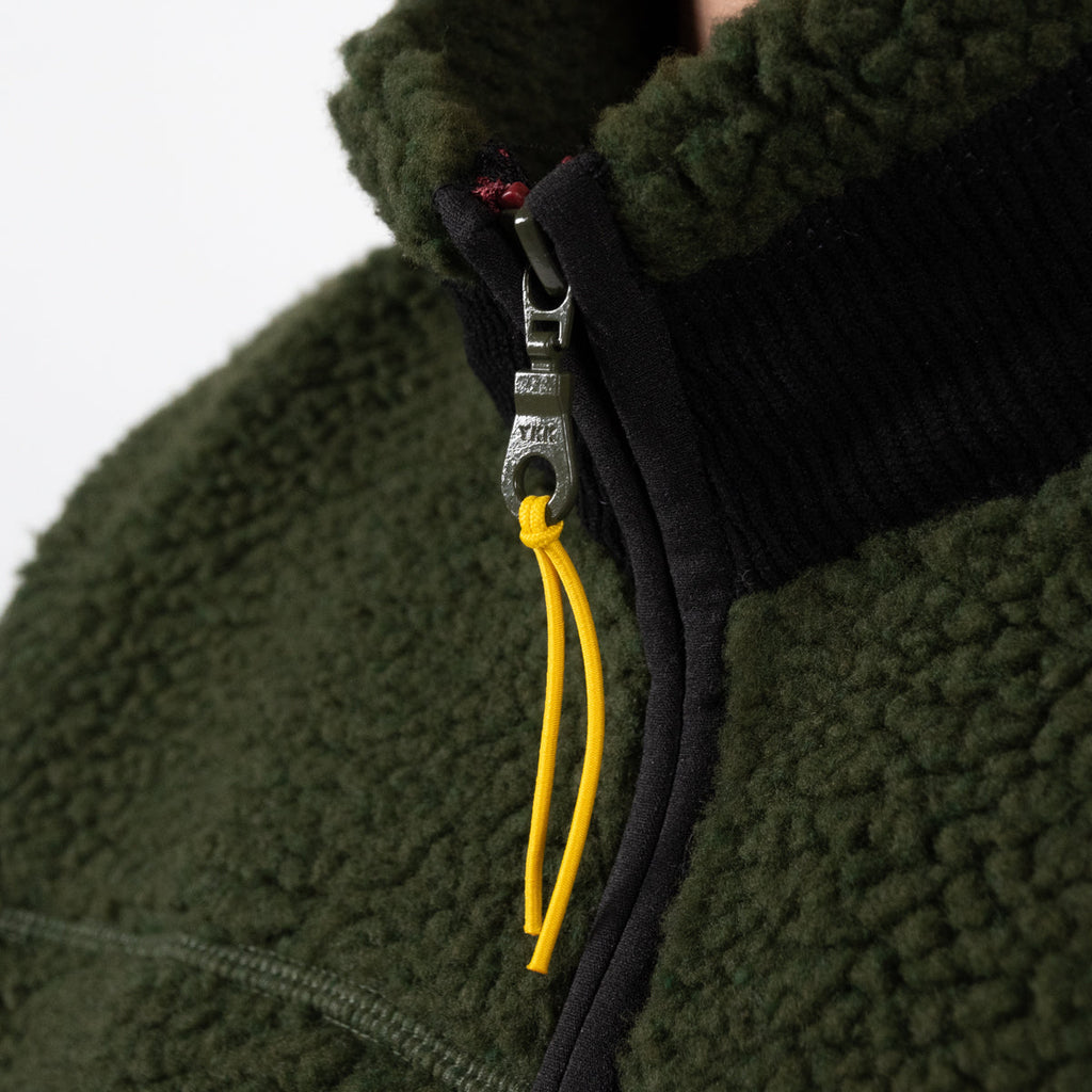 Veste Sherpa Mixte Zippée Sans Manches Kaki