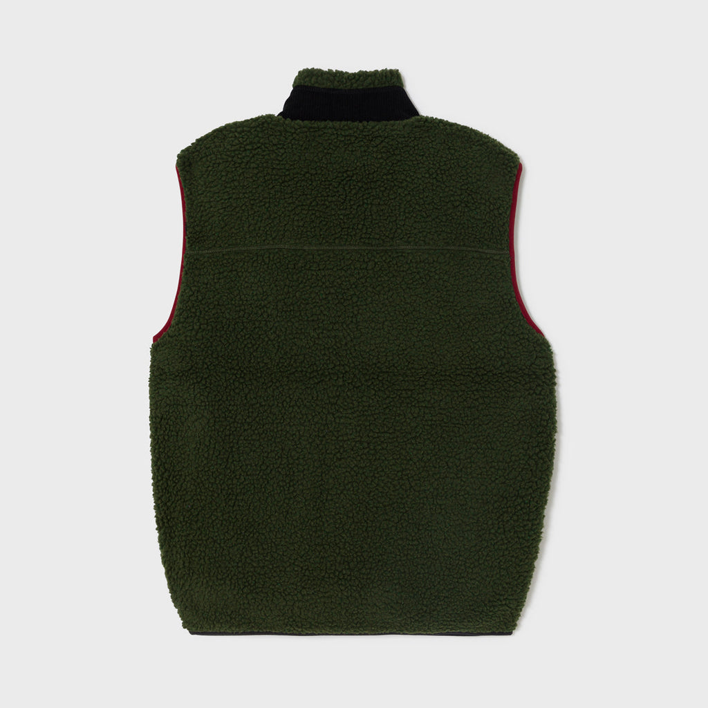 Veste Sherpa Mixte Zippée Sans Manches Kaki