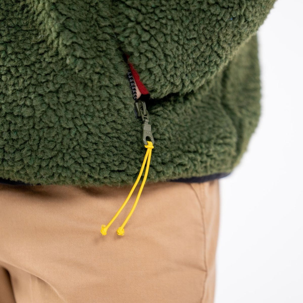 Chaqueta de sherpa unisex con cremallera - Caqui