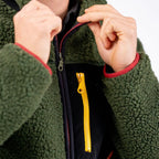 Chaqueta de sherpa unisex con cremallera - Caqui