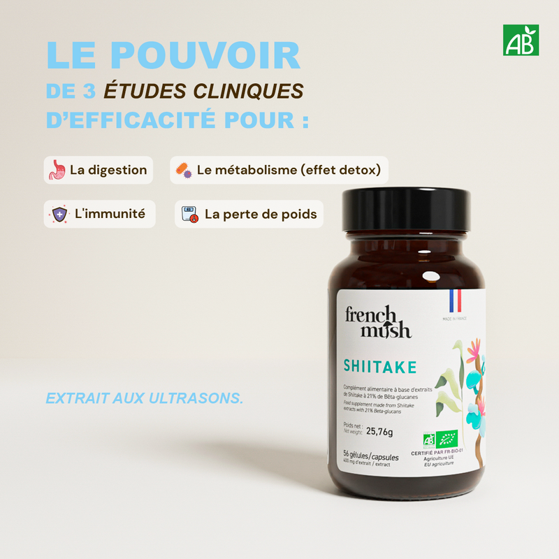 French Mush compléments alimentaires à base d'extraits de champignons médicinaux biologiques fabriqués en France Pack perte de poids Bio - -