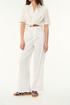 Shiny Trousers - Ecru