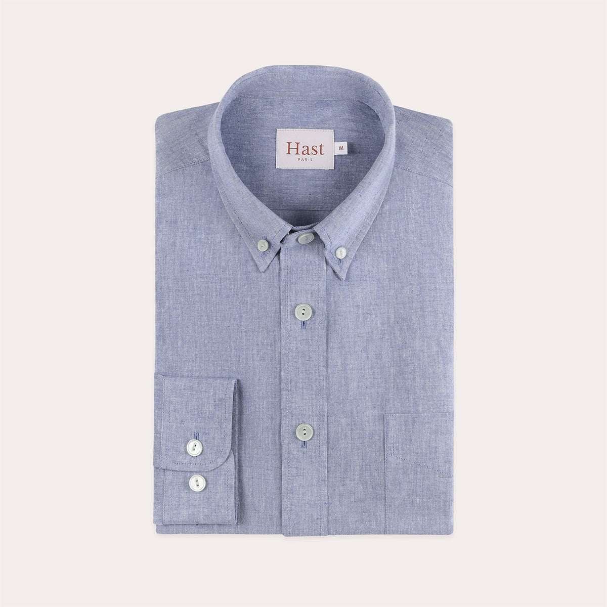 Blue Cotton and Linen Shirt