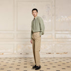 Chemise En Coton Et Lin Vert Sauge