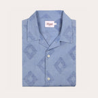 Chemise à manches courtes bleue