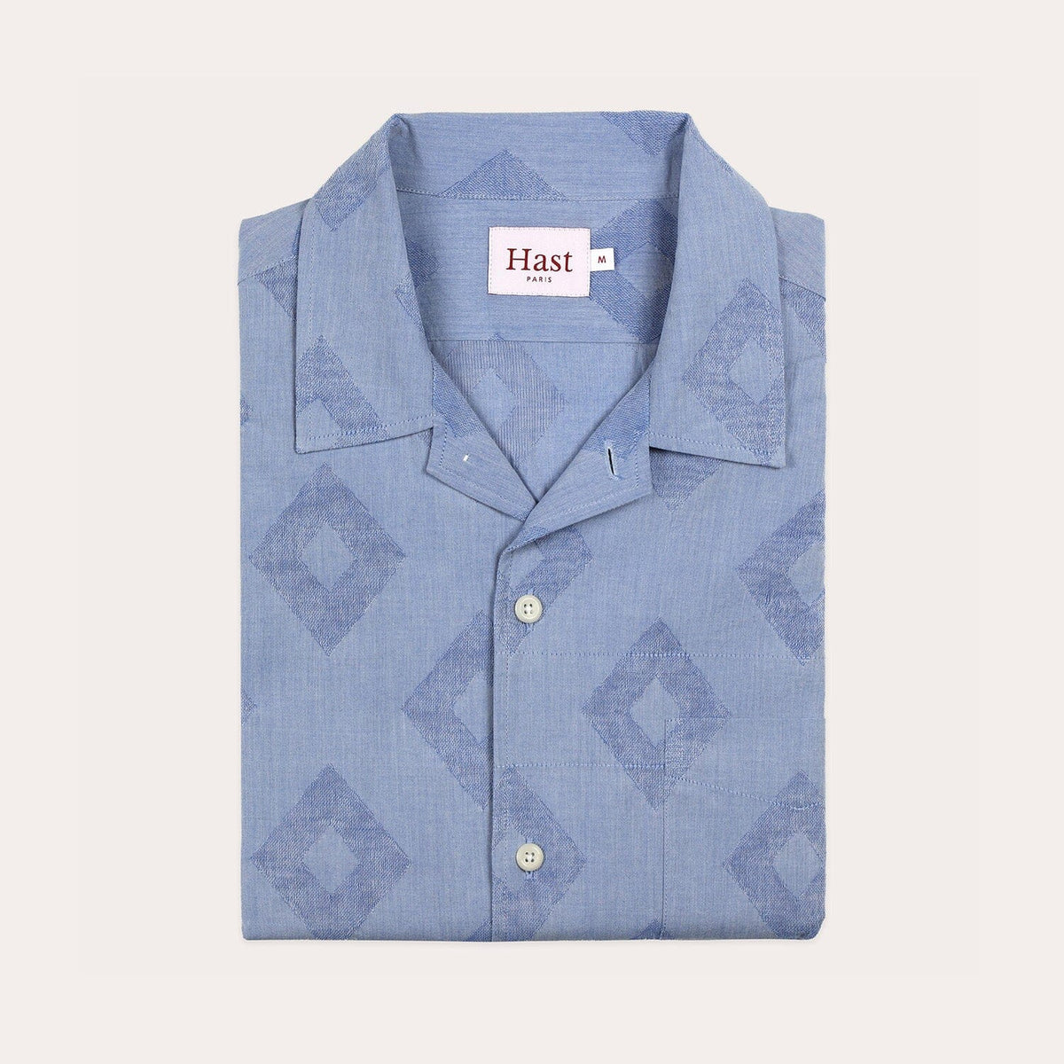 Chemise à manches courtes bleue