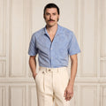 Chemise à manches courtes bleue