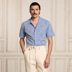 Chemise à manches courtes bleue