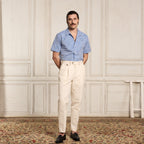 Chemise à manches courtes bleue