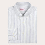 Chemise En Coton Et Lin À Rayures Bleues