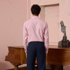 Chemise En Coton Et Lin À Rayures Bordeaux