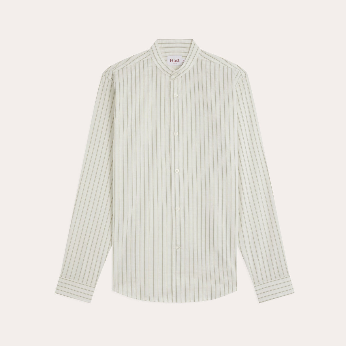 Chemise En Seersucker Écrue À Rayures Vertes