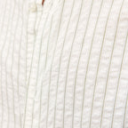 Chemise En Seersucker Écrue À Rayures Vertes