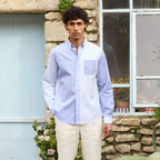 Fun Shirt  En Oxford Double Retors Bleue