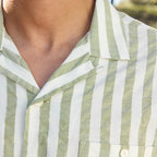 Chemise À Manches Courtes En Coton À Rayures Vertes