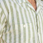 Chemise À Manches Courtes En Coton À Rayures Vertes